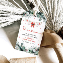 Red Santa Baby Weihnachtskleidung Baby Dusche Geschenkanhänger