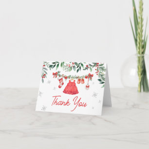 Red Santa Christmas Festive Baby Dusche Dankeskarte