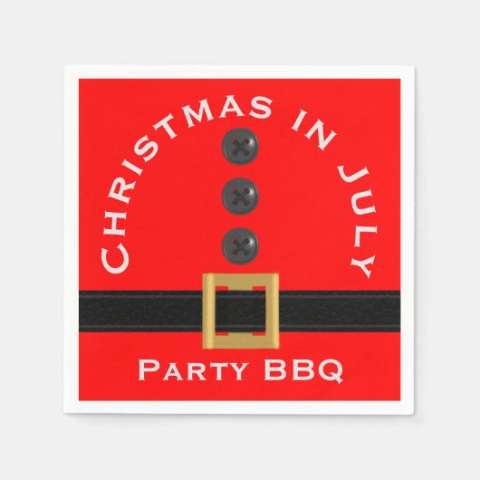 Red Santa Christmas im Juli Custom Napkins Serviette (Vorderseite)