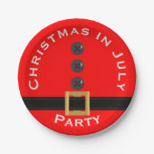 Red Santa Christmas im Juli Custom Pappteller (Vorderseite)