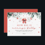 Red Santa Christmas Wie groß ist Mommy's Belly Gam Begleitkarte<br><div class="desc">Mit unserem Wie groß ist Mommy's Bauch, können Sie Ihren Babydusche etwas Urlaubsspass hinzufügen. Weihnachtsspiel! Diese festliche Drehung des Klassikspiels enthält ein Santa Baby-Thema, bei dem die Gäste anhand eines Strings oder Band die Größe des Bauches der Mutter schätzen. Die nächste Vermutung gewinnt einen Weihnachtspreis! Es ist ein perfekter Weg,...</div>