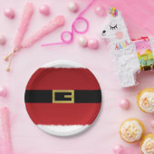 Red Santa Claus Belt & White Frische Weihnachten Pappteller (Party)
