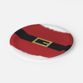 Red Santa Claus Belt & White Frische Weihnachten Pappteller (Schrägansicht)