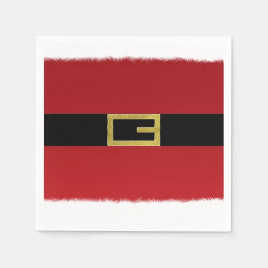 Red Santa Claus Belt & White Frische Weihnachten Serviette (Vorderseite)