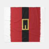 Red Santa Claus Belt & White Fur Weihnachtsfeierta Fleecedecke (Vorderseite (Horizontal))
