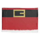 Red Santa Claus Belt & White Fur Weihnachtsfeierta Kissenbezug (Rückseite)