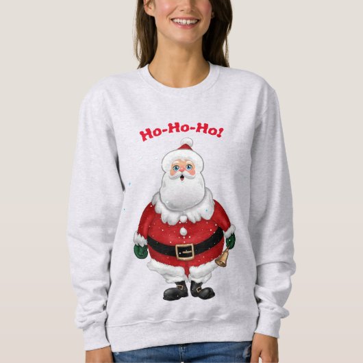Red Santa Claus Cartoon Sweatshirt (Vorderseite)