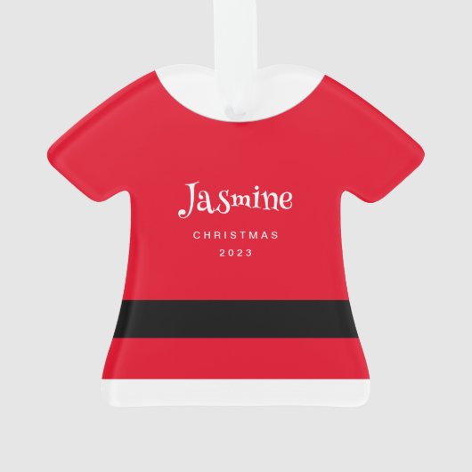 Red Santa Claus Coat Custom Christmas Ornament (Rückseite)