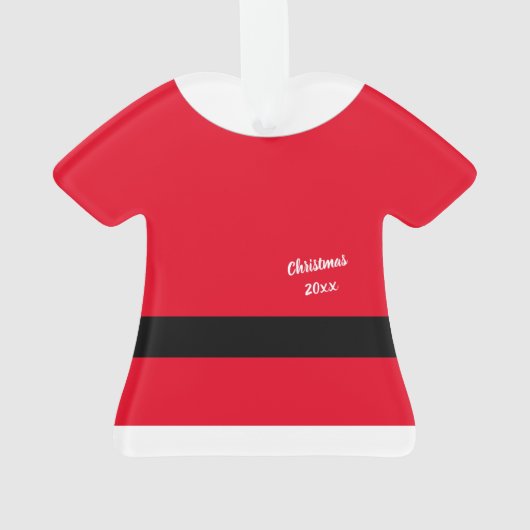 Red Santa Claus Coat Personalisiert Weihnachten Ornament (Rückseite)