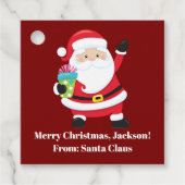 Red Santa Claus Custom Kids Weihnachts-Party Geschenkanhänger (Vorderseite)