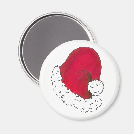 Red Santa Claus Hat frohe Weihnachten Weihnachten  Magnet (Vorderseite/Rückseite)