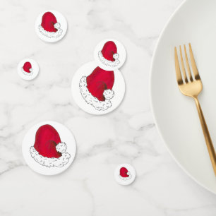 Red Santa Claus Hat Weihnachten glückliche Ferien Konfetti