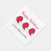 Red Santa Claus Hat Weihnachten glückliche Ferien Serviette (Ecke)