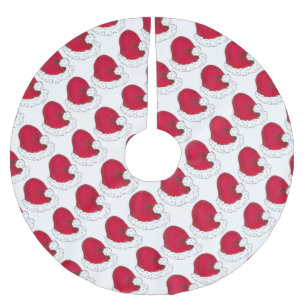 Red Santa Claus Hats Weihnachtsfeiertag St. Nick Polyester Weihnachtsbaumdecke