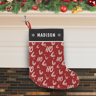 Red Santa Claus Ho Ho Ho Pattern Weihnachten Kleiner Weihnachtsstrumpf