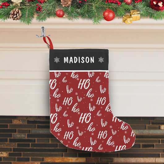 Red Santa Claus Ho Ho Ho Pattern Weihnachten Kleiner Weihnachtsstrumpf