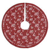 Red Santa Claus Ho Ho Ho Pattern Weihnachten Polyester Weihnachtsbaumdecke (Vorderseite)