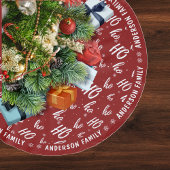 Red Santa Claus Ho Ho Ho Pattern Weihnachten Polyester Weihnachtsbaumdecke