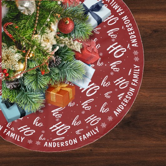 Red Santa Claus Ho Ho Ho Pattern Weihnachten Polyester Weihnachtsbaumdecke