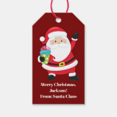 Red Santa Claus Maßgeschneiderte Kinder Weihnachte Geschenkanhänger (Vorderseite)