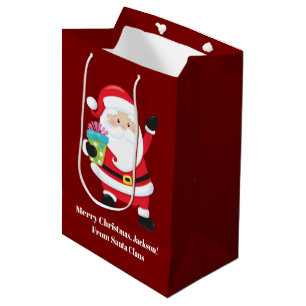 Red Santa Claus Maßgeschneiderte Kinder Weihnachte Mittlere Geschenktüte
