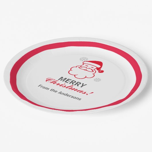 Red Santa Claus Pappteller (Schrägansicht)