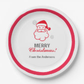 Red Santa Claus Pappteller (Vorderseite)