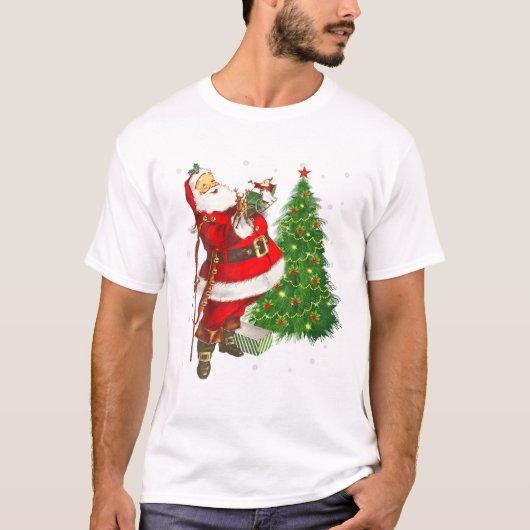 Red Santa Claus Red Christmas T-Shirt (Vorderseite)