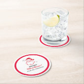 Red Santa Claus Runder Pappuntersetzer (Vor Ort)