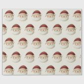 Red Santa Claus Rustic Christmas Wrapping Paper Geschenkpapier (Flach)