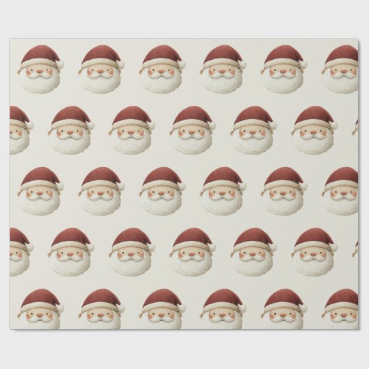 Red Santa Claus Rustic Christmas Wrapping Paper Geschenkpapier (Flach)