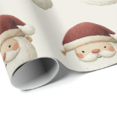 Red Santa Claus Rustic Christmas Wrapping Paper Geschenkpapier (Rolleneckpunkt)
