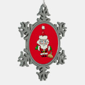 Red Santa Claus Snowflake Pewter Weihnachten Ornam Schneeflocken Zinn-Ornament (Links)