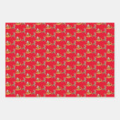 Red Santa Claus Weihnachten Geschenkpapier Set (Vorderseite 2)