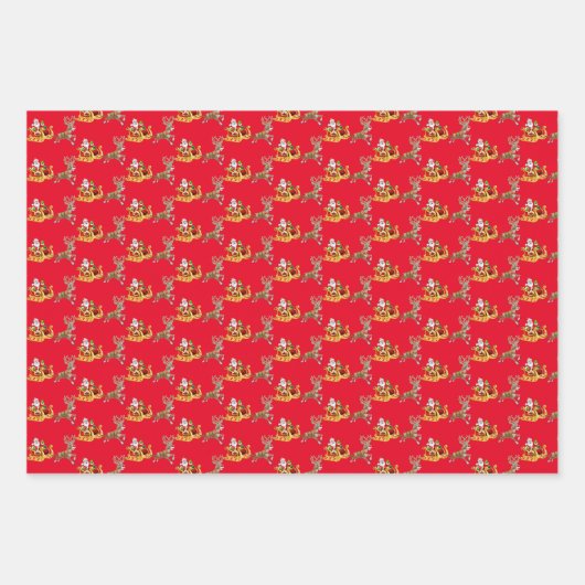 Red Santa Claus Weihnachten Geschenkpapier Set (Vorderseite 2)