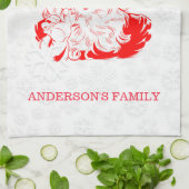 Red Santa Claus White Snowflakes Geschirrtuch (Gefaltet)