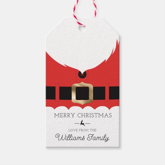 Red Santa Coat Weihnachten Geschenkanhänger (Vorderseite)