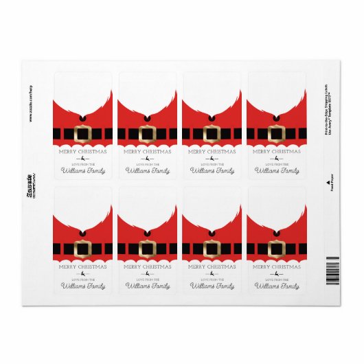 Red Santa Coat Weihnachtsgeschenkaufkleber (Vorne)