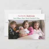 Red Santa Gnome Weihnachts-Fotovorlage Flat Card (Rückseite)