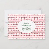 Red Santa Gnome Weihnachtskarte (Rückseite)