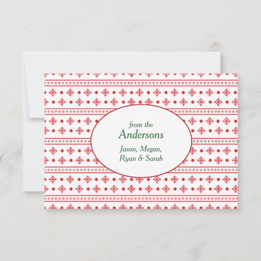 Red Santa Gnome Weihnachtskarte (Rückseite)