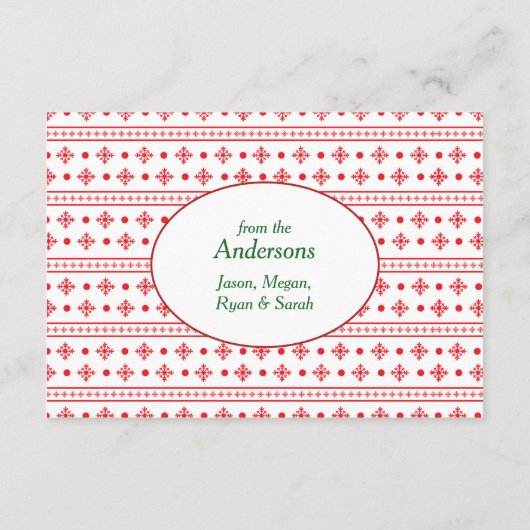 Red Santa Gnome Weihnachtskarte (Rückseite)