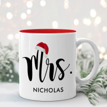Red Santa Hat Custom Holiday Monogram