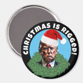 Red Santa Hat Trump Rigged Christmas Magnet (Vorderseite/Rückseite)
