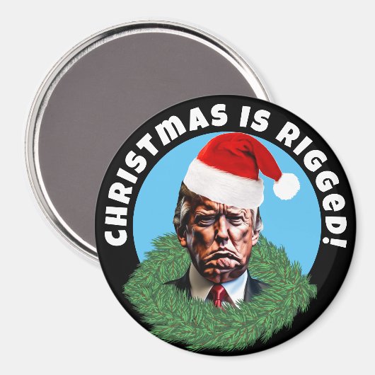 Red Santa Hat Trump Rigged Christmas Magnet (Vorderseite/Rückseite)