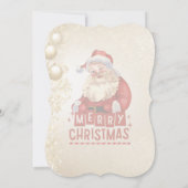 Red Santa on Golden Xmas Hintergrund Einladung (Rückseite)
