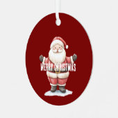 Red Santa Ornaments Christmas Ornament Aus Metall (Vorderseite links)