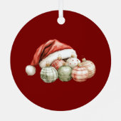 Red Santa Ornaments Christmas Ornament Aus Metall (Rückseite)