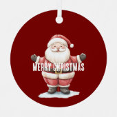 Red Santa Ornaments Christmas Ornament Aus Metall (Vorderseite)