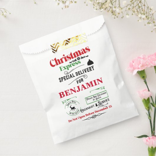 Red Santa Sack North Pole Deer Delivery Geschenktütchen (Versiegelt)